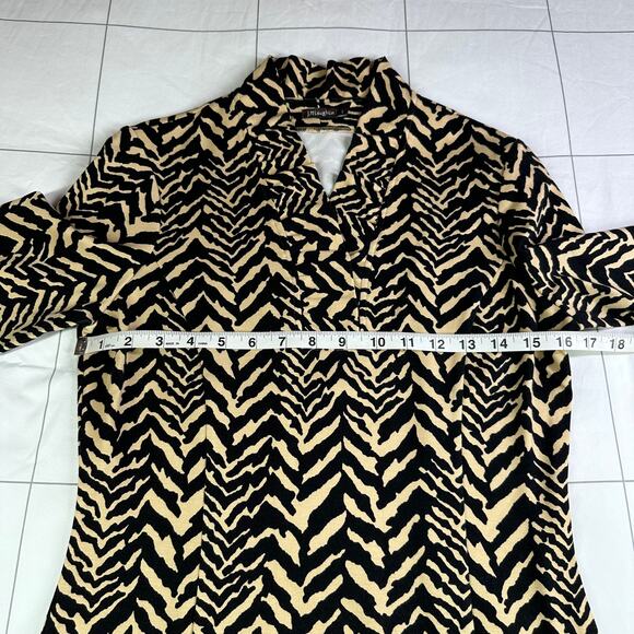 J.McLaughlin Dress Women Small Tan Black Terin Sheath Zebra Animal Print Classic - Picture 7 of 9